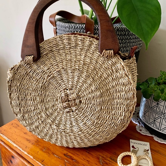 BOHO rattan woven cookie bag - Picture 2 of 4